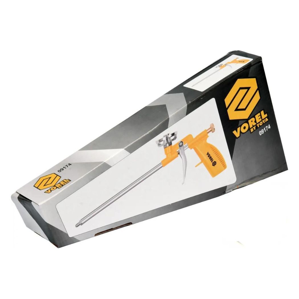 Пістолет для нанесення монтажної піни VOREL з аплікатором, L= 300 мм