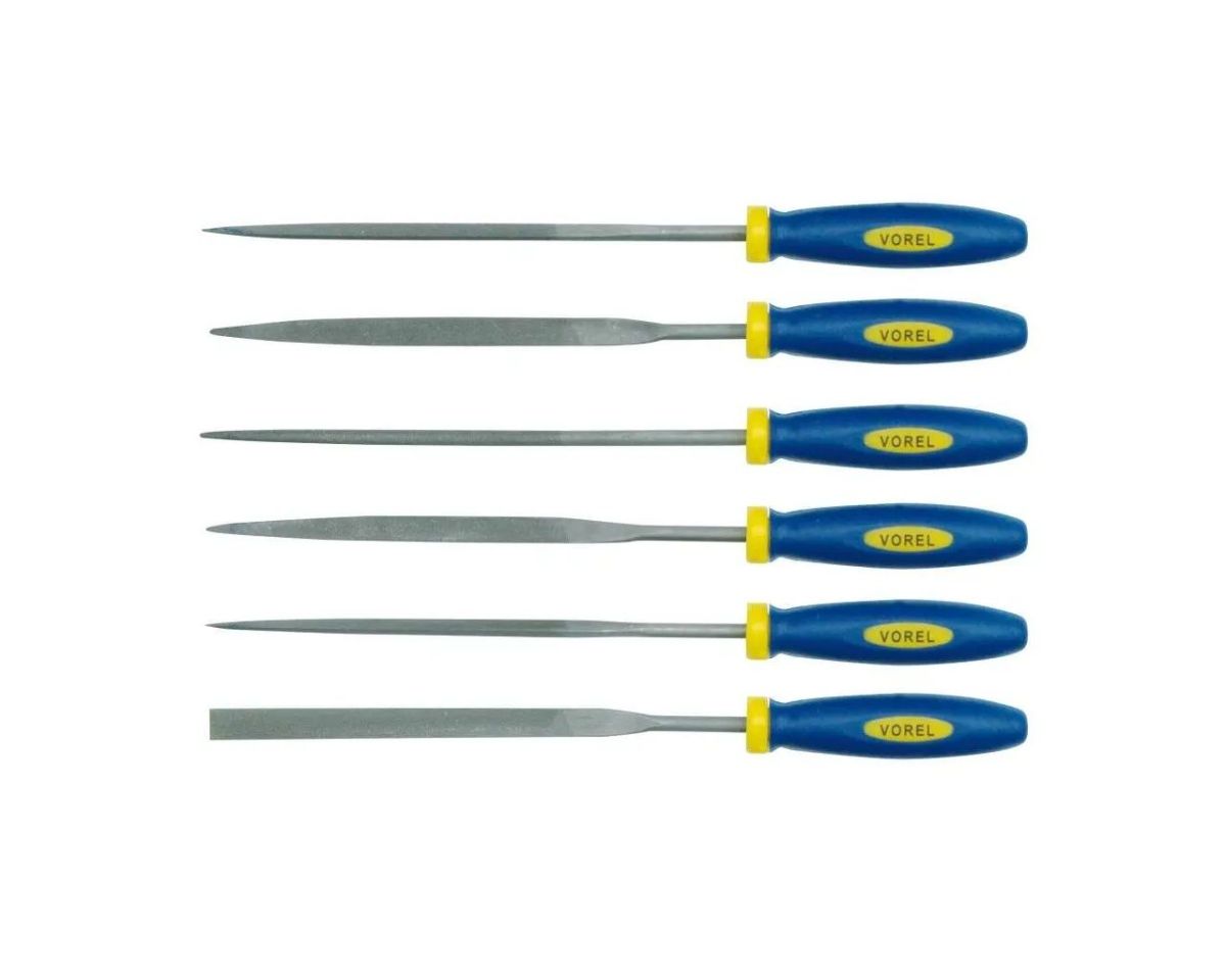 Надфили VOREL набор 6шт., l=180 мм