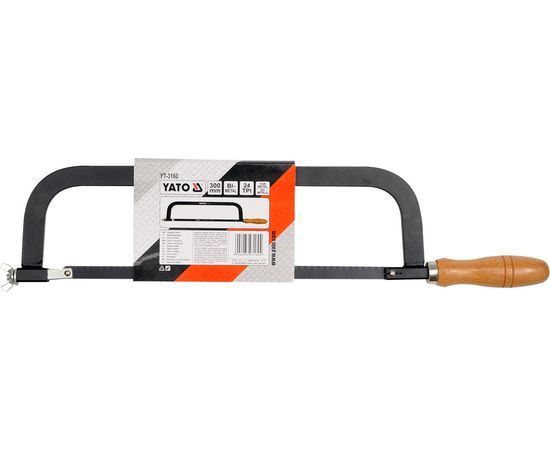 Ножiвка по металу YATO : дерев'яна ручка, L= 300 мм