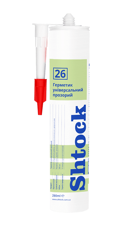 Герметик Shtock Силікон унів.(прозор.), 280мл (12шт) №26
