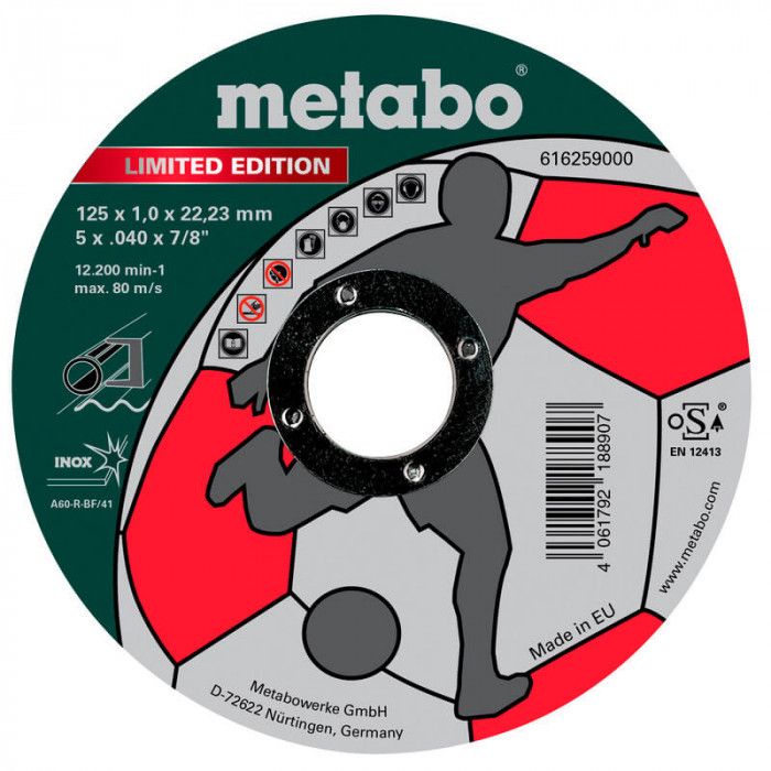 Відрізне коло Metabo Limited Edition Soccer INOX 125x1.0x22,23 мм,