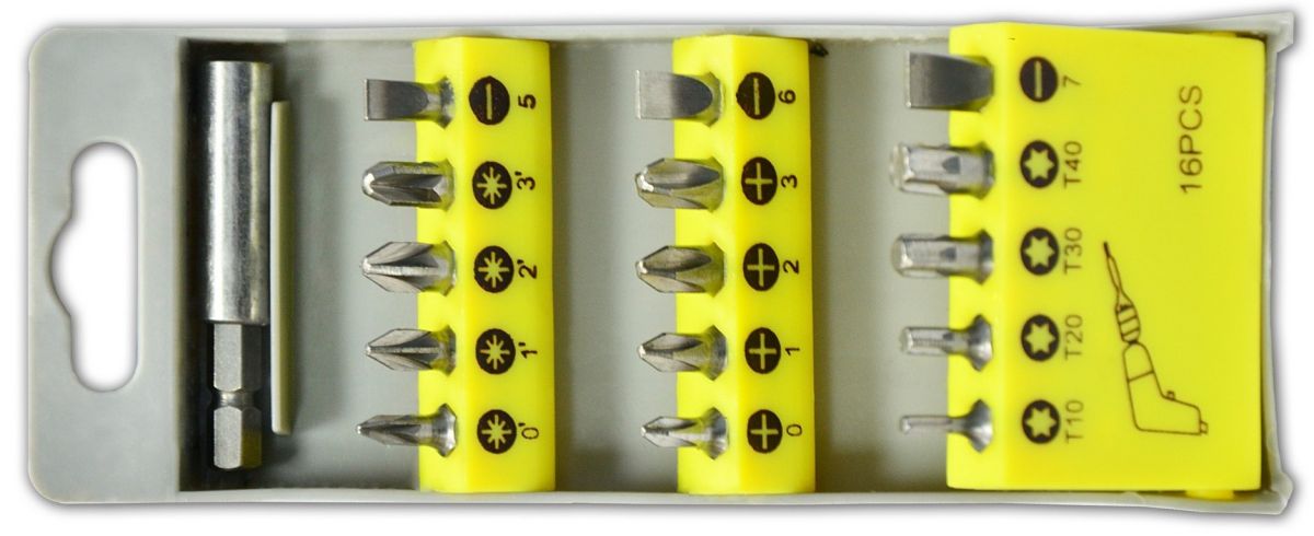 Набір насадок викрутних з тримачем, 16 шт.