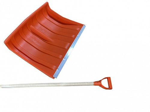Лопата снігоприбиральна пластикова кольорова + дерев`яний держак, RAMP (Польща) ПТ-9304