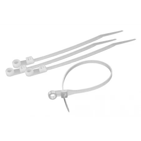 Ремінці затяжні 4,8X200 мм, отвір для шурупа, 50шт., білі