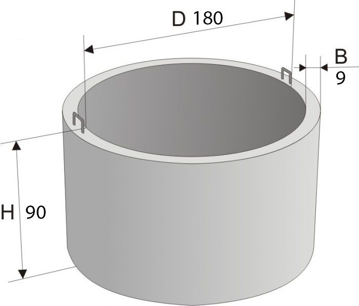 Кільце з/б D 180; H 90; B 9  (КС 18-09)