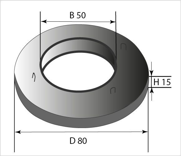 Кришка з люком D 80; H 15; B 50 (Ф внутрішній 45см)  (ПП 08-15)