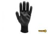 Рукавиці робочі VOREL: чорні, поліестер покритий поліуретаном, розмір 10