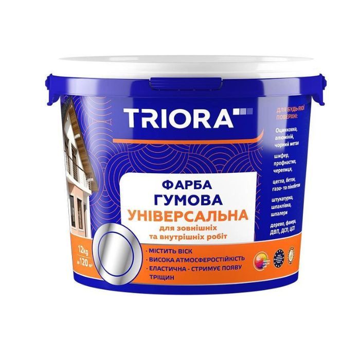 Фарба гумова універсальна 12 кг ТМ TRIORA 788 RAL 7024
