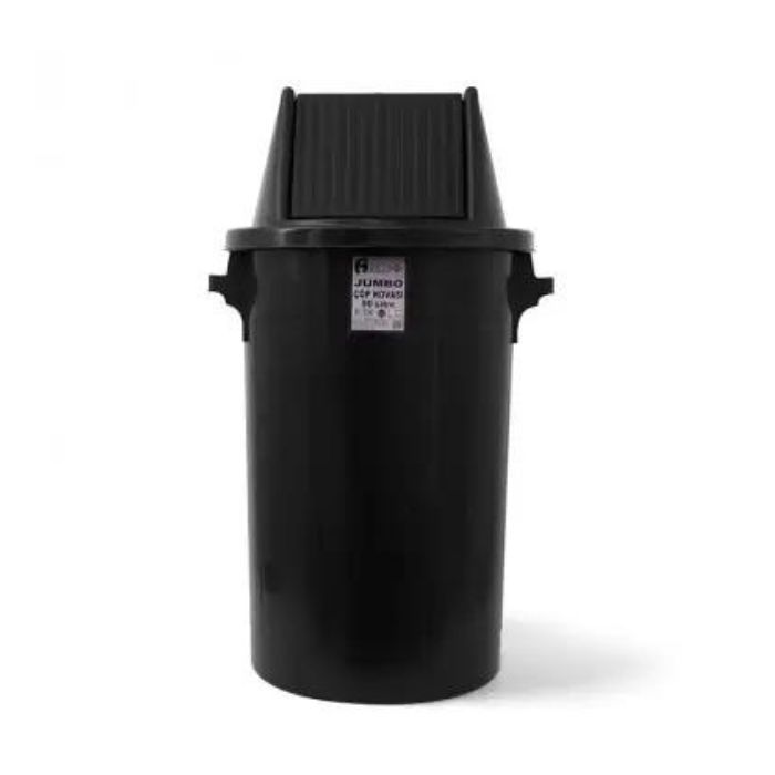 Сміттєвий бак типу буфет з поворотною кришкою чорний пластик 90л BCK 103
