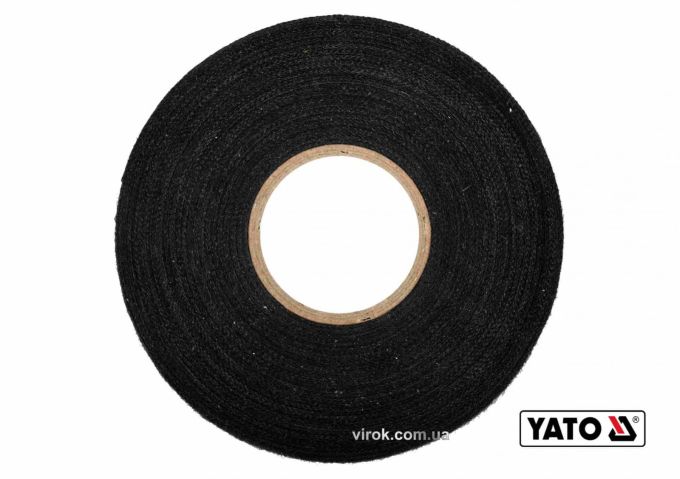 Стрічка ХБ YATO : 25 м x 19 x 0.3 мм,(тканинна основа) t= -40°С - +105°С для мотання пучків електрич