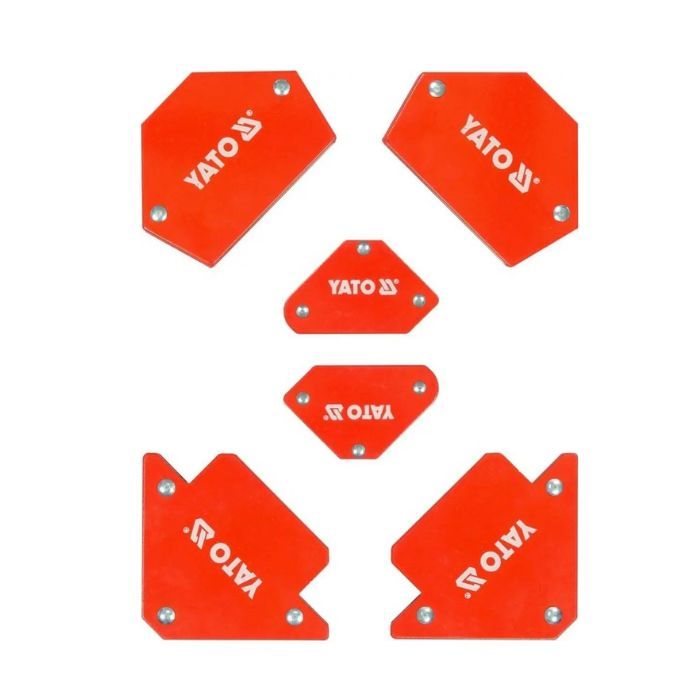 Кутники магнітні для зварювання YATO: кут: 45°, 90°, 135°, 2-4,5 кг, 43х72х12мм,4-11,5кг,82х118х14мм