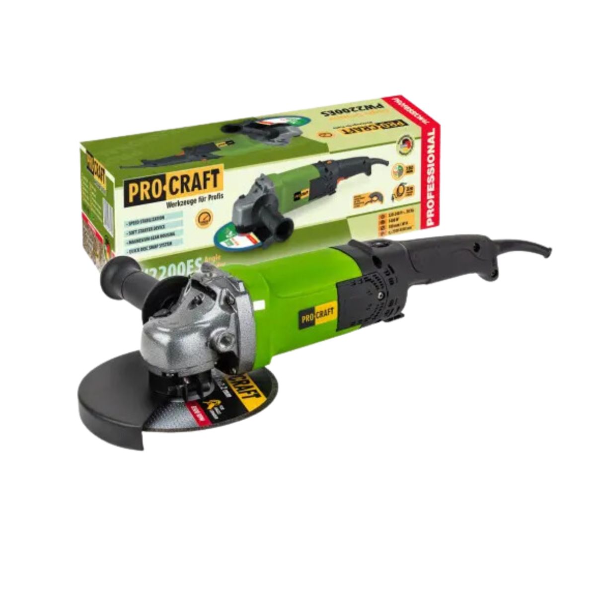 Болгарка (угловая шлифовальная) ProCraft PW-2200 ES