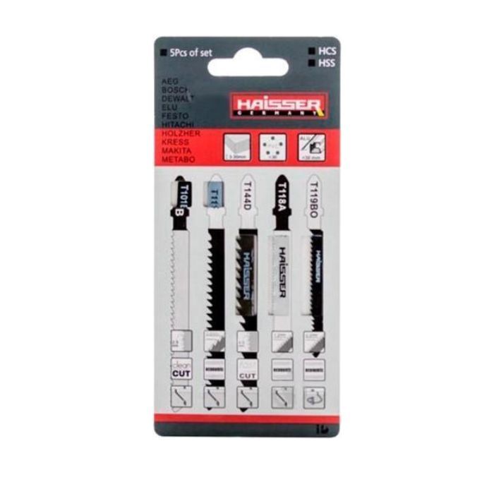 Набор универсальных пилочных полотен HAISSER 5 шт T-SET4(Т101В, T111C, T144D, T118A, ¶T119BO)