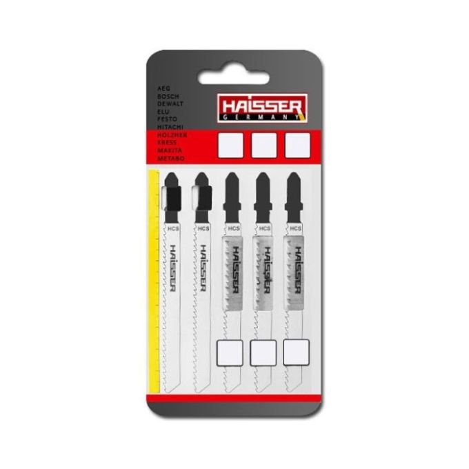 Пилочное полотно HAISSER Т 225 B - н-р 5 шт, 225 мм, Высокоуглеродистая сталь, разбавленное, фрезерованное по