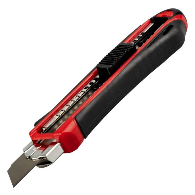 Ніж пластиковий, 18 мм, сегментоване.лезо, гумові вставки, HAISSER