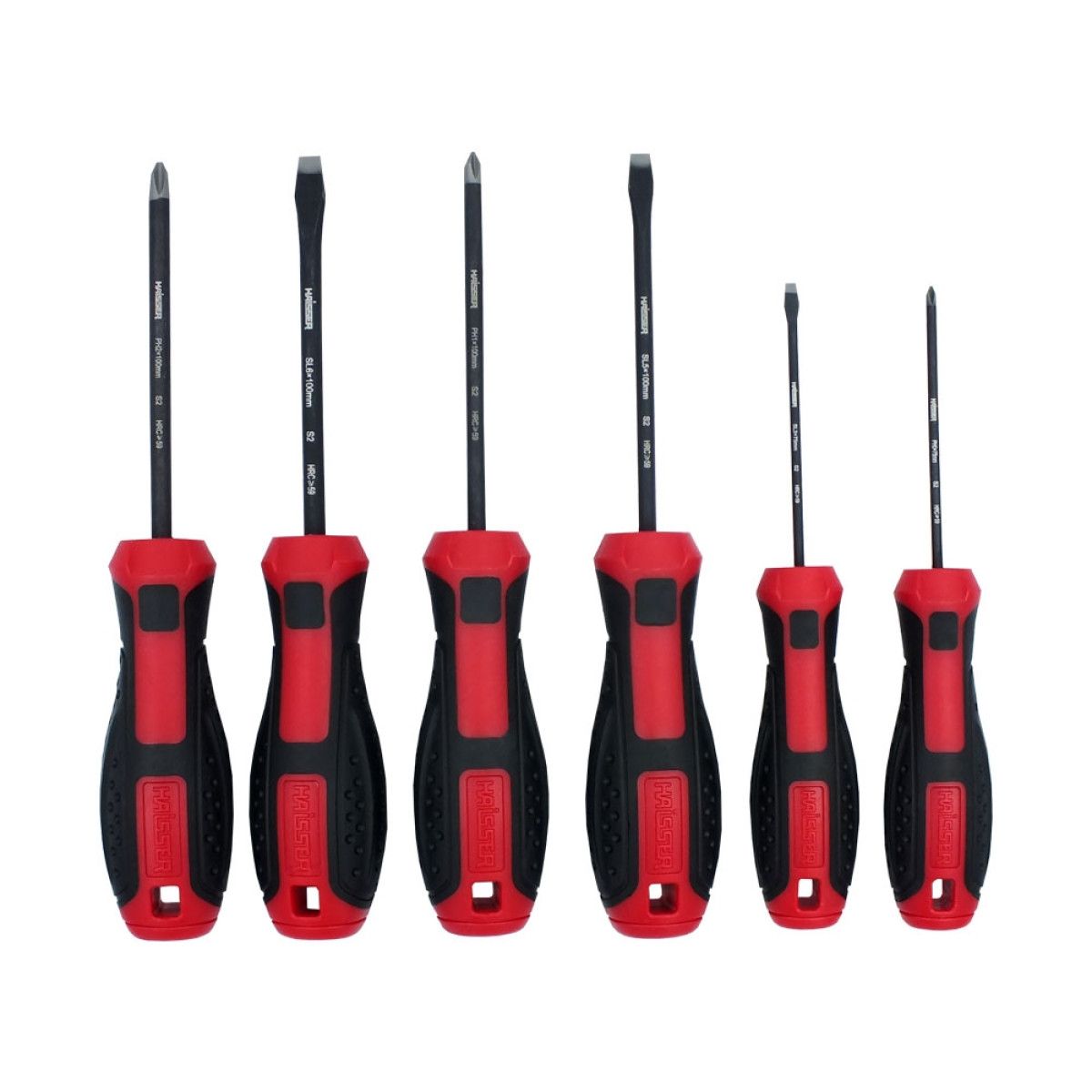 Набір викруток 6 шт (PH0*75, PH1*100, PH2*100, SL3*75, SL5*100, SL6*100) HAISSER