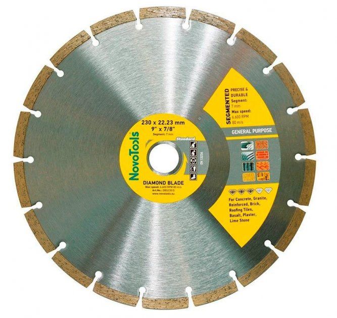 Алмазний круг NovoTools Basic 230 мм*7 мм*22,23 мм Сегмент