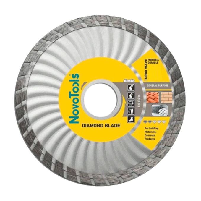 Алмазний круг NovoTools Basic 230 мм*7 мм*22,23 мм Турбоволна