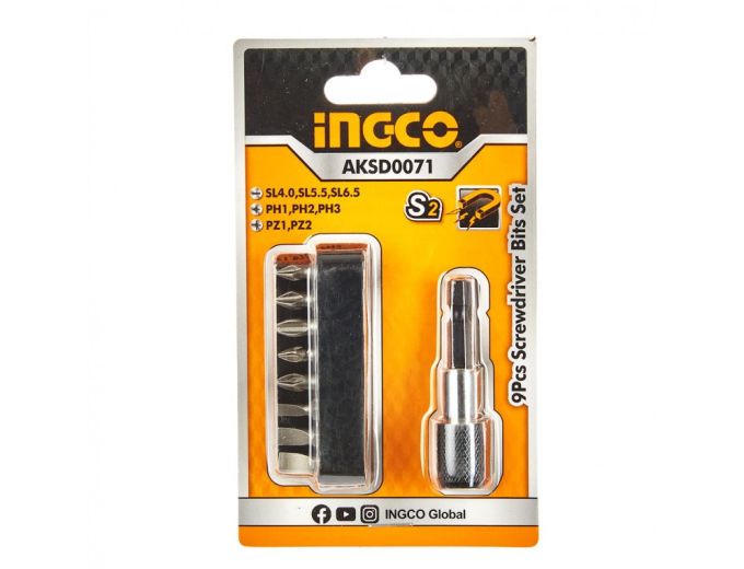 Набір біт із тримачем 9 предметів INGCO