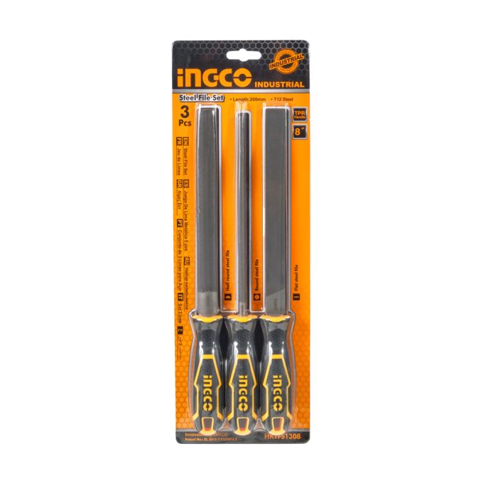 Набор напильников 200 мм 3 шт. INGCO