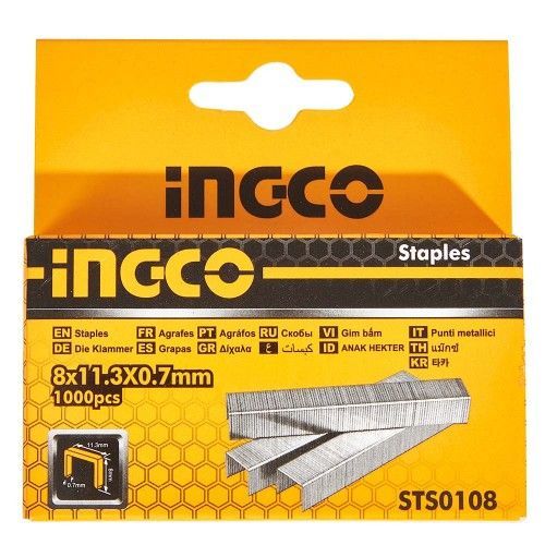 Скоби для степлера тип-53 10х0.7 мм 1000 шт INGCO