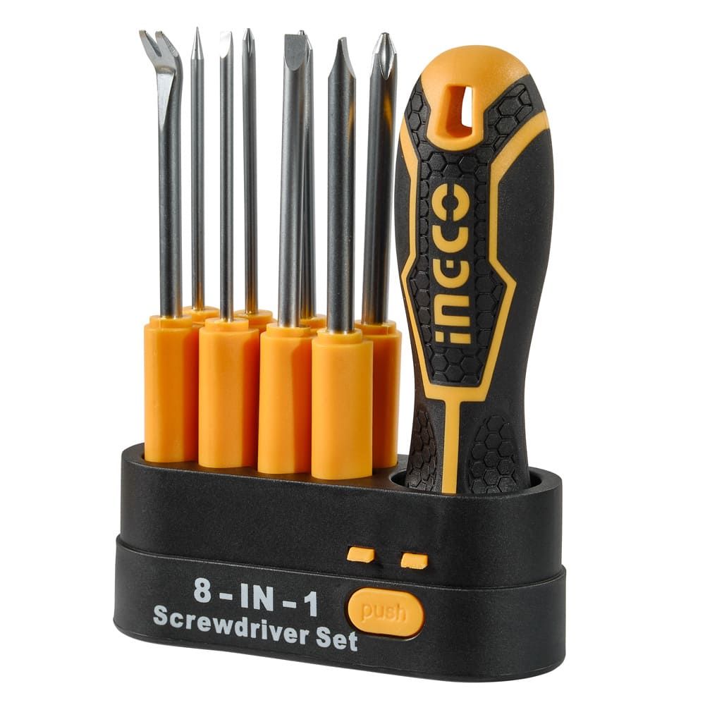 Отвертка с сменными насадками 10 шт INGCO