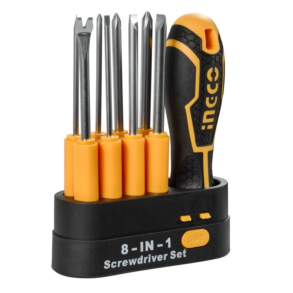 Отвертка с сменными насадками 10 шт INGCO
