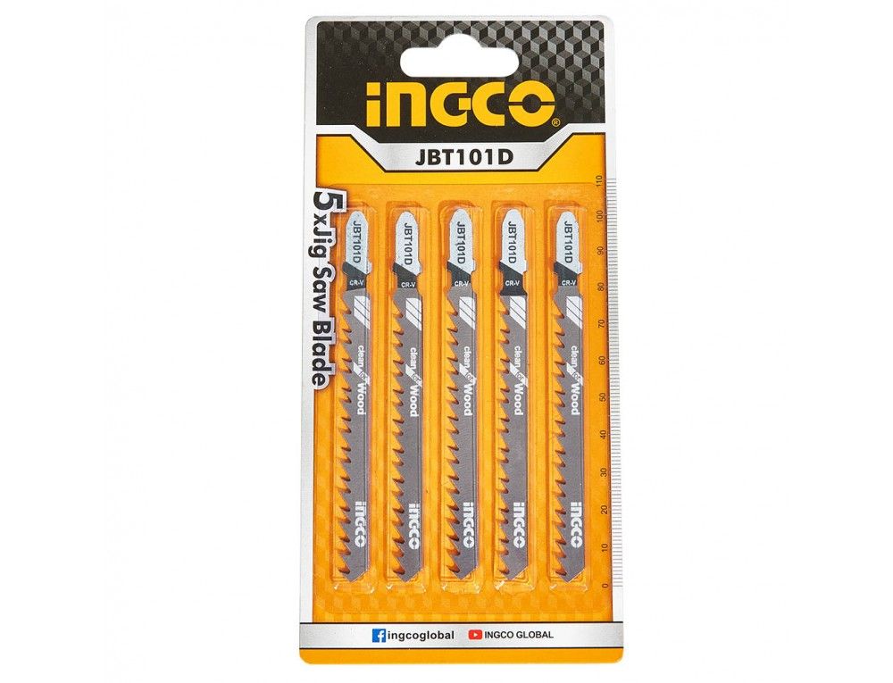 Набір пиляльних полотен по дереву для лобзика 5 шт. INGCO