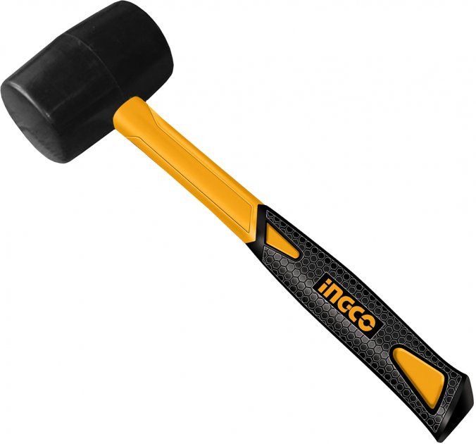 Киянка гумова 220 г чорна, фіберглас INGCO