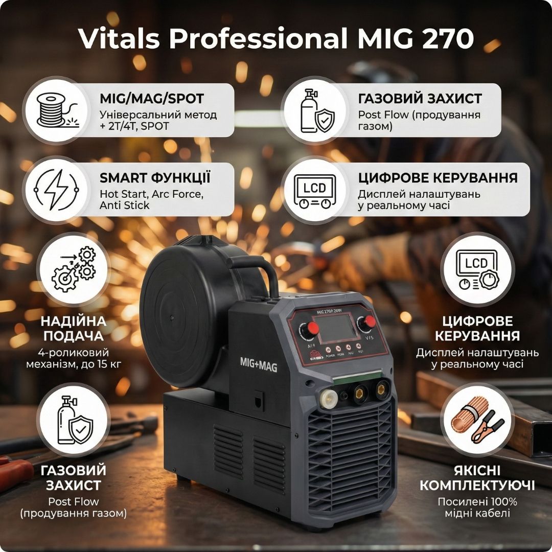 Зварювальний апарат Vitals Professional MIG 2700-380V
