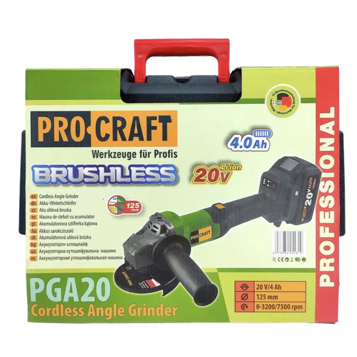 Болгарка (угловая шлифовальная) ProCraft PGA-20