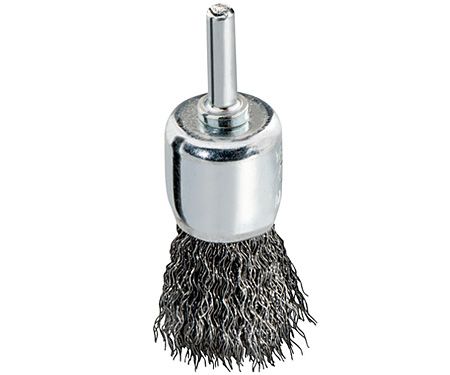 Пензлева щітка зі сталевого дроту, зовнішній діам. 75 мм, хвиляста, діам. ніжки 6 мм