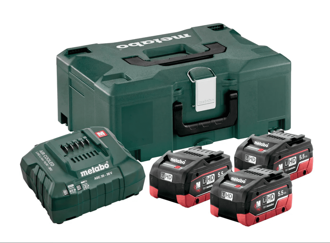 Акумуляторний набір 3 x LiHD 5.5 Ah, ASC 145, Metaloc