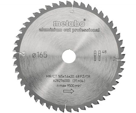 Диск для різки алюмінію Prof 165x20 Z48 FZ/TR -5°