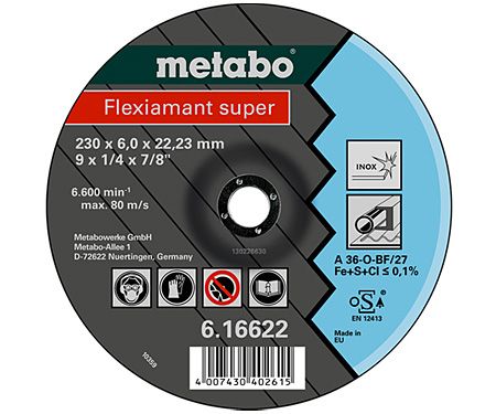 Зачисний Диск 115x6,0x22,2 мм, Flexiamant super (Premium), для нержавіючої сталі, A 36-O