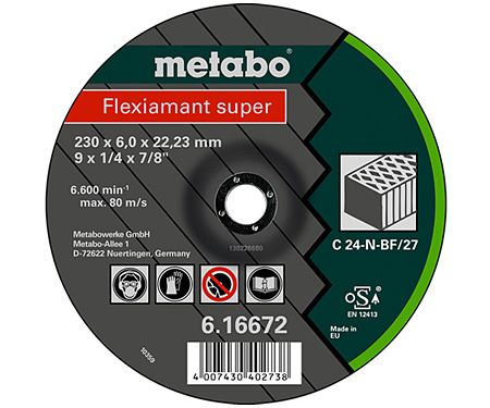 Зачисний Диск 180x6,0x22,2 мм, Flexiamant super (Premium), по каменю, C 24-N