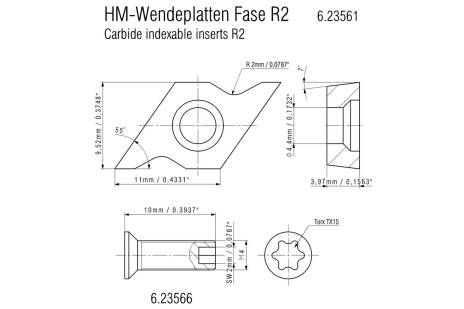 Карбідний ніж кромка R2 (10 шт)