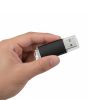 Металлическая USB флешка 16 ГБ черная - быстрый USB 2.0 накопитель для фото и файлов