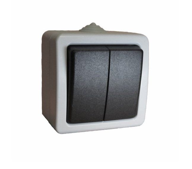 Вимикач двоклавішний вологозахисний IP54