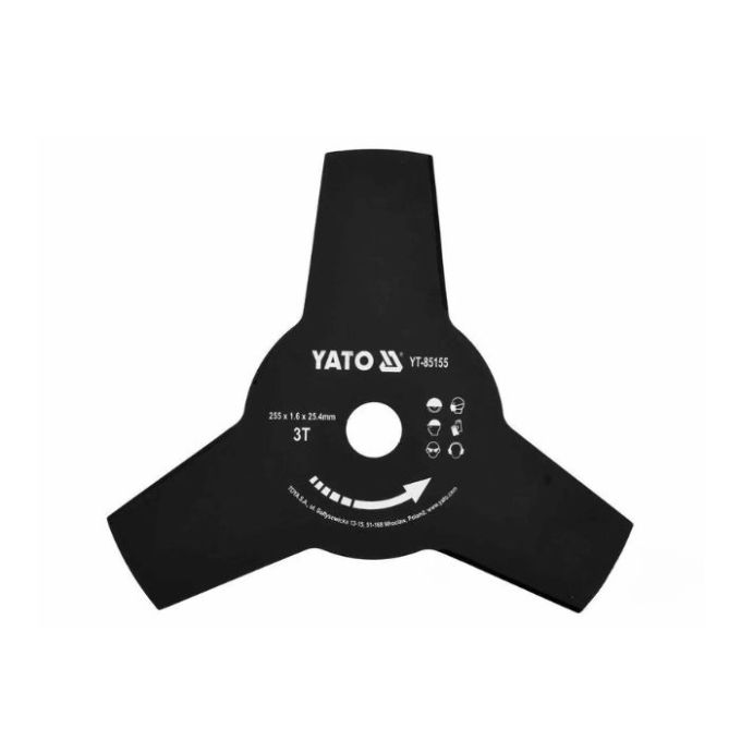 Ніж 3-зубний YATO: Ø=255х25.4 мм до газонокосарок YT-85001, YT-85003