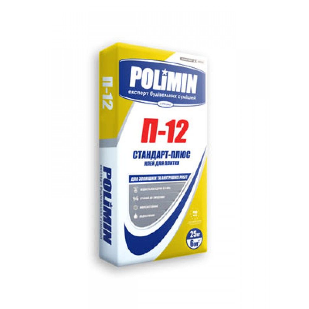 Клей для плитки "Polimin" П-12, 25кг