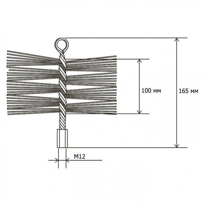 Щетка металлическая для чистки дымохода «Savent», 120мм