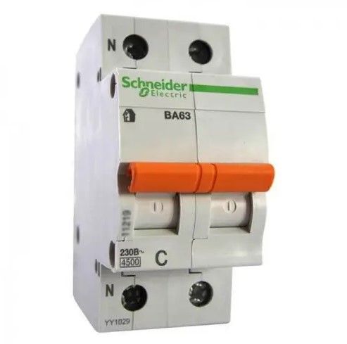 Автоматичний вимикач Schneider Домовий ВА63 20А  2-полюсний 11214