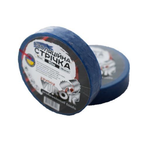 Стрічка ізоляційна VIROK : 15 мм х 10 м x 0,18 мм CИНЯ