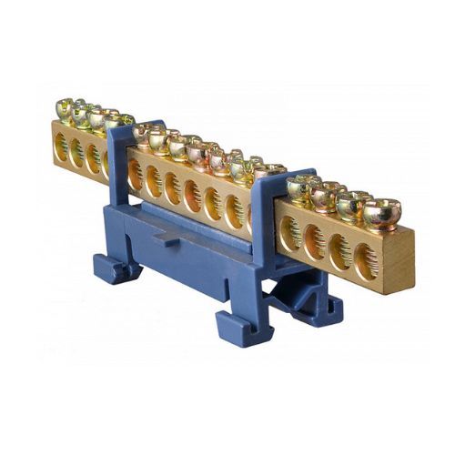 Шина нулевая с изолятором 15 отверстий BC-515 6х9 на ДИН-рейке АСКО-УКРЕМ
