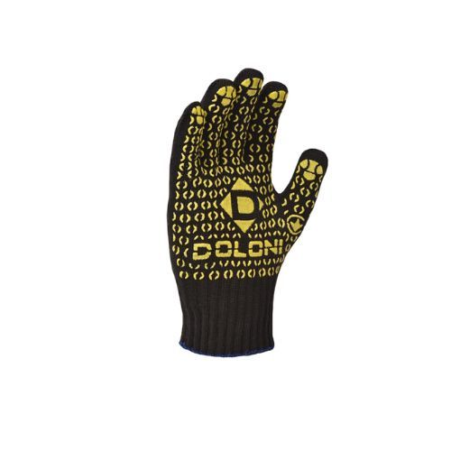 Рукавиці робочі Doloni Універсал трикотажні з ПВХ 10 клас Чорний