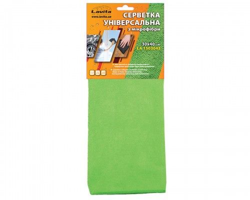 Серветка мікрофібра Lavita 30x40 см Зелена