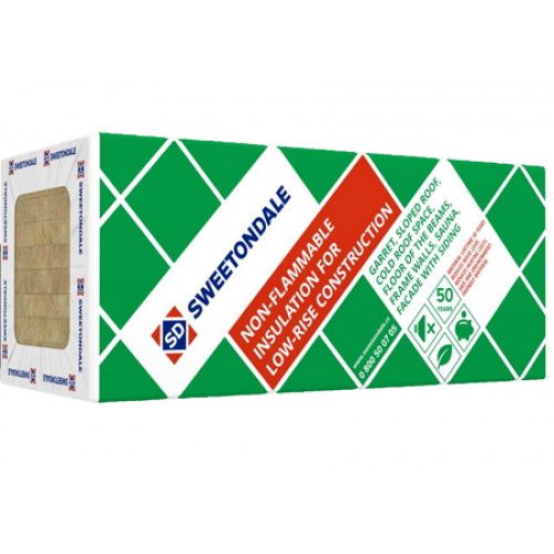 Базальтовий утеплювач Роклайт 30 кг/м3, 100 мм, λ=0,042, 0,6*1,2 м, 0,288 м3/2,88 м2 (36 шт)