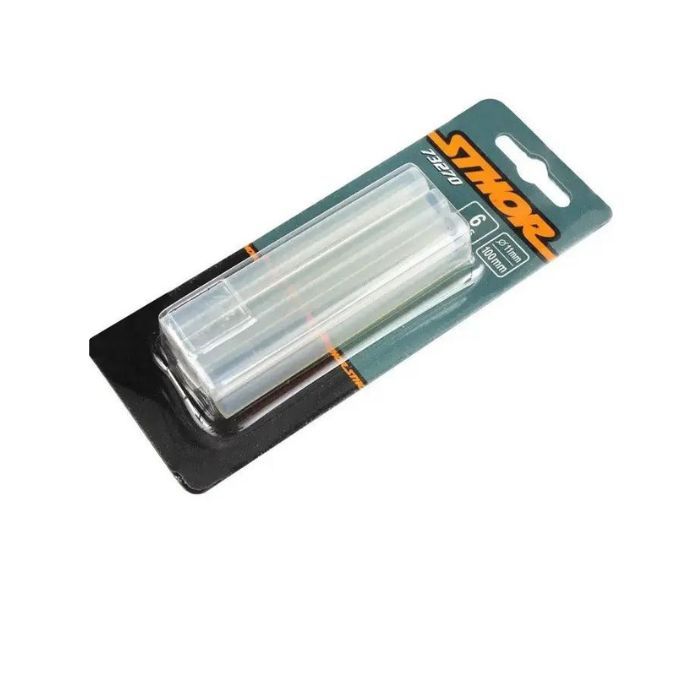 Стержні клейові STHOR : Ø= 11 х 100 мм. прозорі уп. 6 шт.