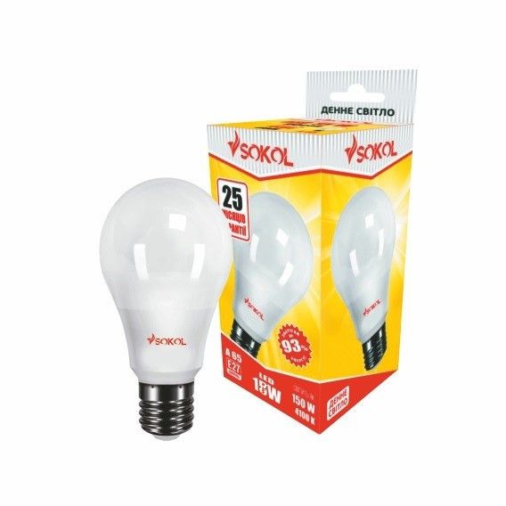 LED лампа A65 18.0W 220В E27 6500К